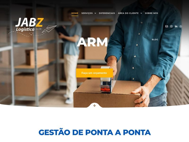 Prévia do site Jabz Logística